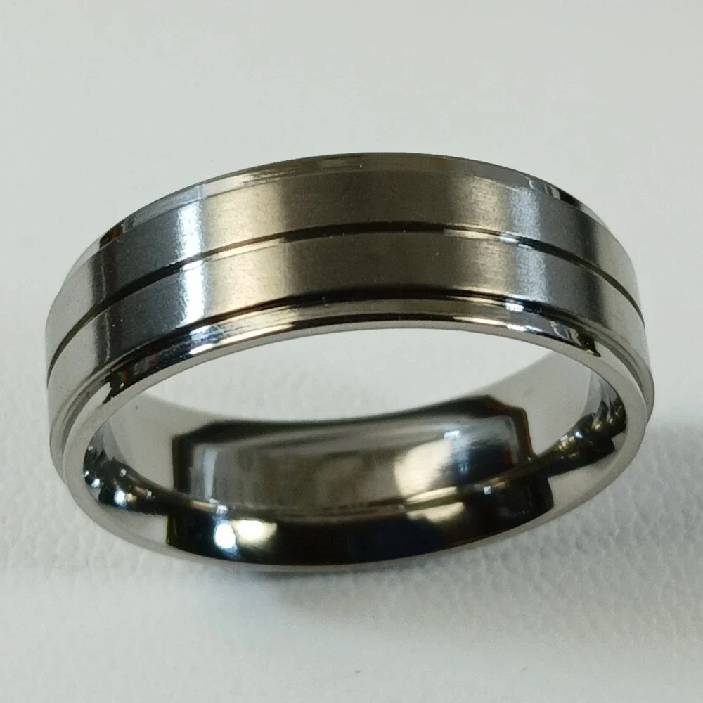 Vintage Titanium Men's 7mm Band Ring Size 10 Brushed Polished New Old‎ Stock Y2K